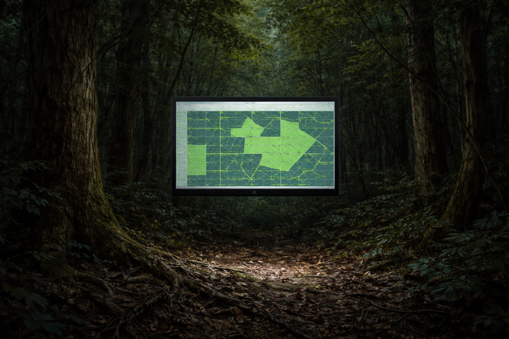 O sistema mostrava verde, ativo, regularizado. A floresta ao redor nunca soube que tinha dono.